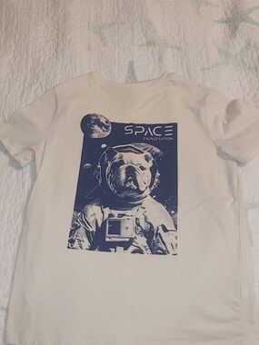 Cat & Jack White Tee with Navy Space Dog Graphic